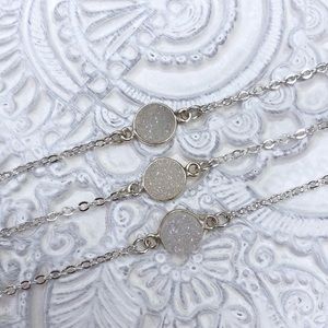 Silver Druzy Choker
